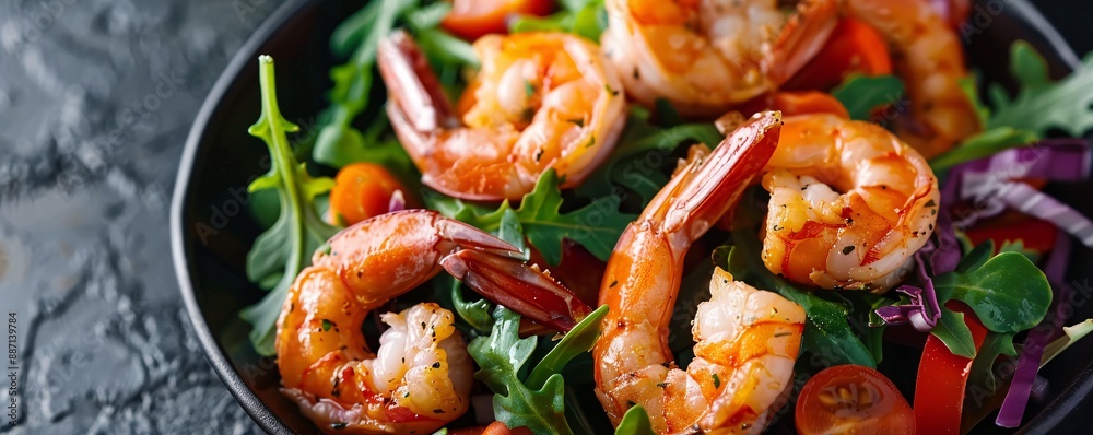 Colorful prawn salad with fresh veggies. Colorful prawn salad with fresh veggies.