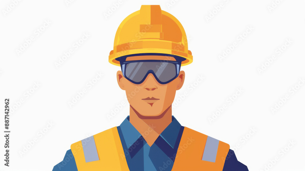 Illustration of a construction worker wearing a yellow safety helmet and vest, emphasizing safety and professionalism in construction. Illustration of a construction worker wearing a yellow safety helmet and vest, emphasizing safety and professionalism in construction.