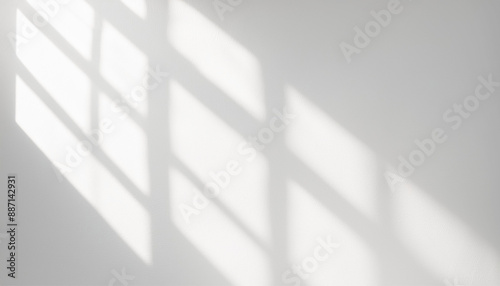 Window natural shadow overlay effect on white texture background, for overlay on product presentation, backdrop and mockup