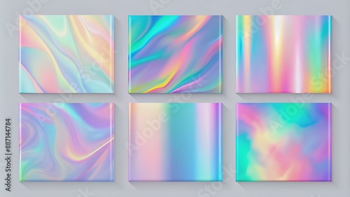hologram backgrounds: set of 6 3x4'' realistic creative faux holographic foil cards perfect for journaling / fill cards, business cards, and contemporary brochure or flyer designs