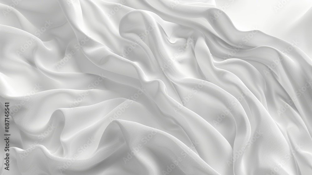 Fototapeta premium White fabric with soft folds and draping texture