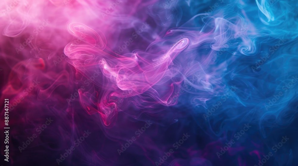 Obraz premium Vibrant smoke against dark backdrop