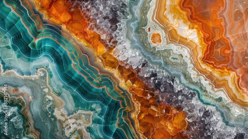 Vibrant stone surface with natural crystal pattern