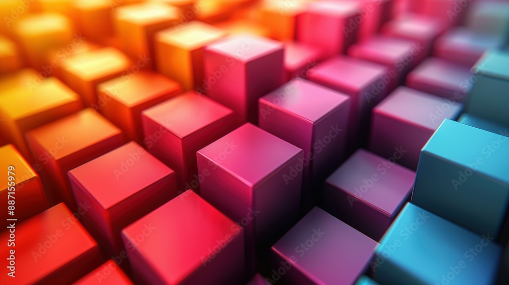 Abstract Geometric Background: Vibrant 3D Cubes Abstract Geometric Background: Vibrant 3D Cubes