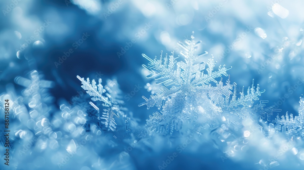 Macro background of fresh snowflake texture on a blur Macro background of fresh snowflake texture on a blur