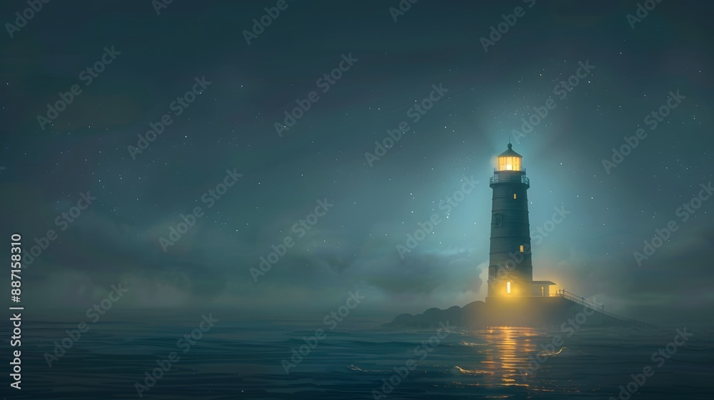 Lighthouse in the Night Sky. Lighthouse in the Night Sky.