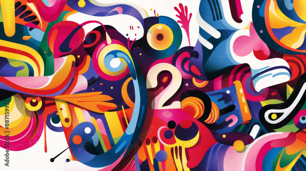 colorful abstract painting featuring various shapes and patterns in bright hues. playful composition and bold strokes, lively and dynamic piece of art, chaos collages colorful abstract painting featuring various shapes and patterns in bright hues. playful composition and bold strokes, lively and dynamic piece of art, chaos collages