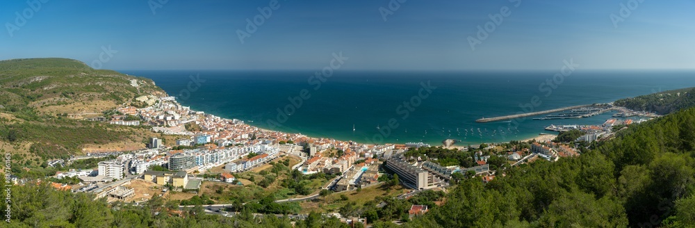Views of the town of Sesimbra captured from the Castle. Views of the town of Sesimbra captured from the Castle.