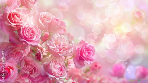 Fototapeta Naklejka Na Ścianę i Meble -  Background of pink roses