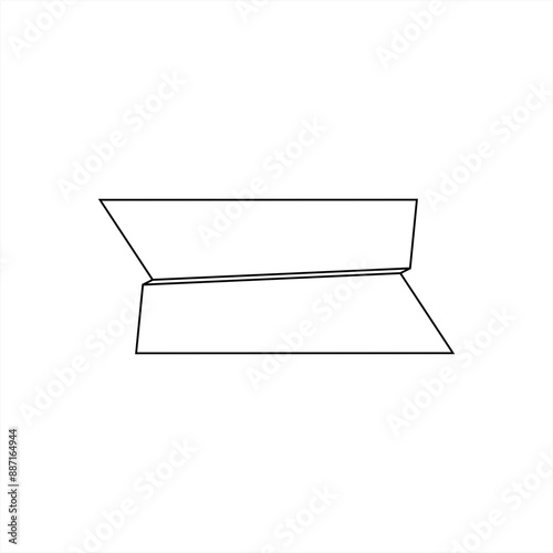 multilevel trapezoid shape title label in line art illustration style