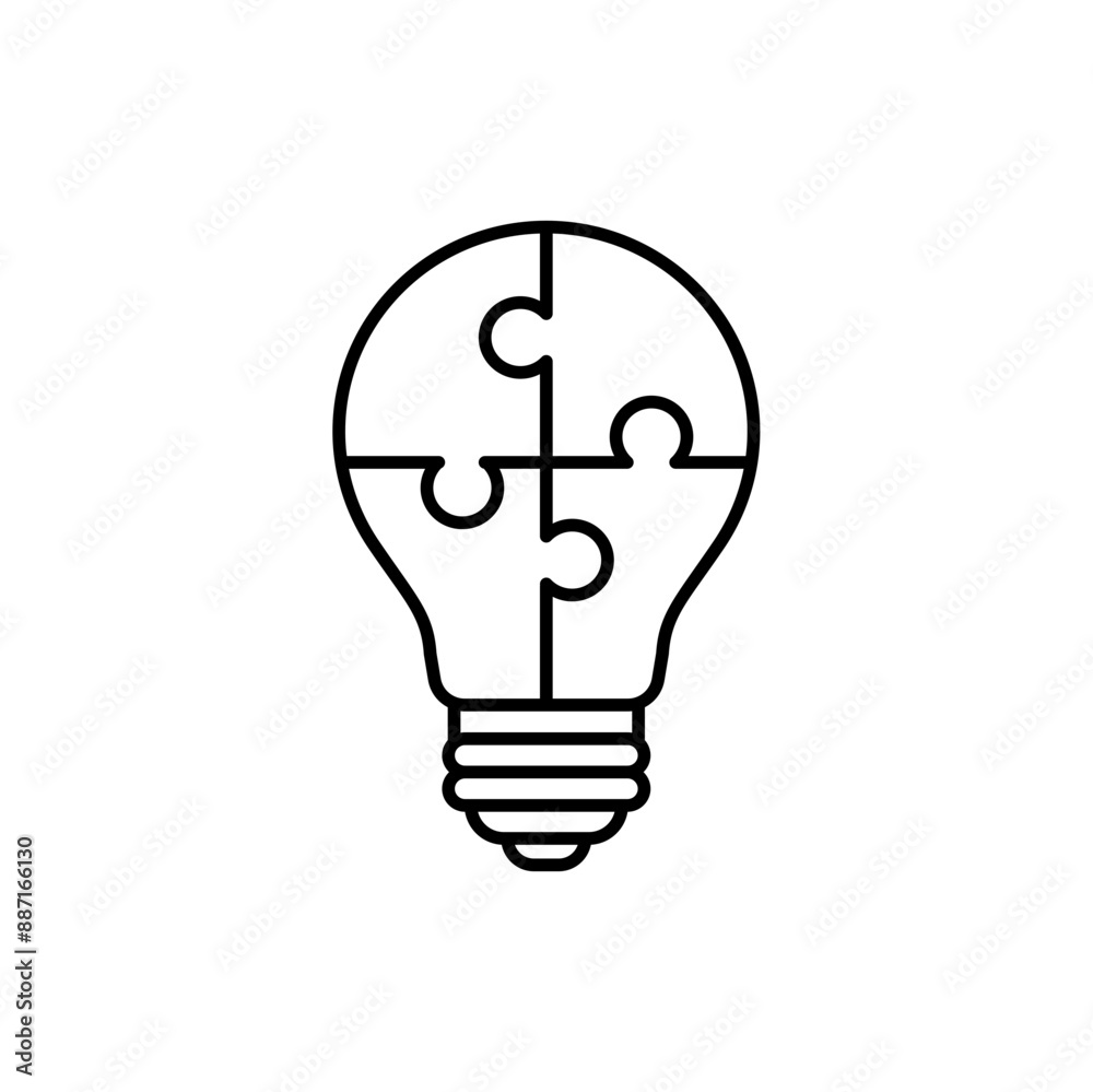 Puzzle light bulb icon Puzzle light bulb icon