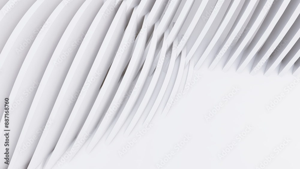 Obraz premium Abstract Curved Shapes. White Circular Background.