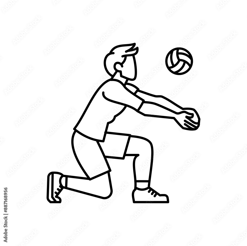 Fototapeta premium Volleyball player icon