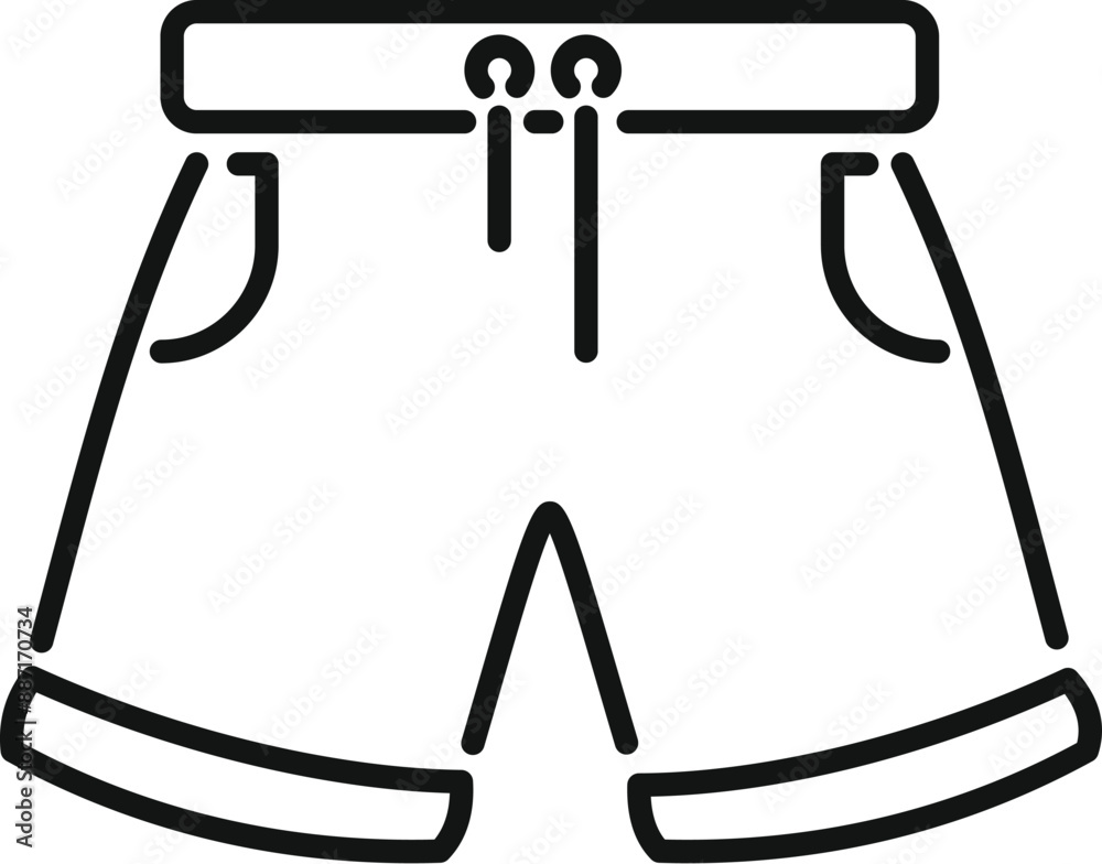 Simple black outline icon representing a pair of shorts, ideal for clothing stores and websites Simple black outline icon representing a pair of shorts, ideal for clothing stores and websites