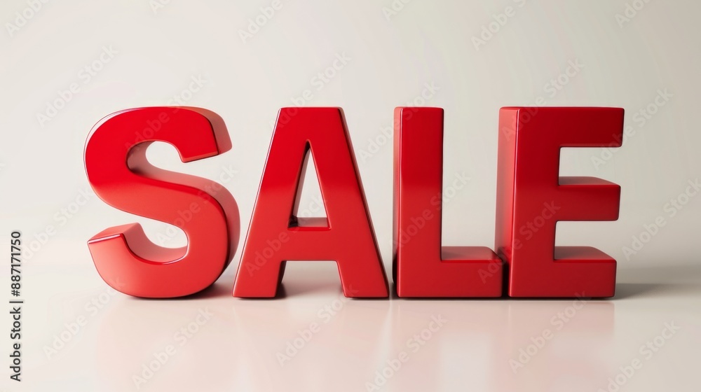Red letters spelling out the word SALE on a white background Red letters spelling out the word SALE on a white background