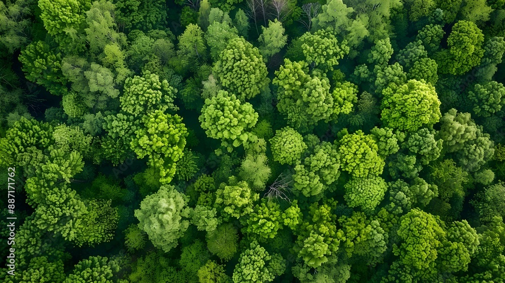 Aerial view over a forest in springtime Aerial view over a forest in springtime