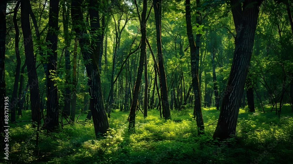 Fototapeta premium View of trees in a forest