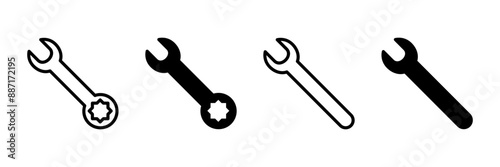 wrench icon vector isolated on white background. Wrench vector icon. Spanner symbol