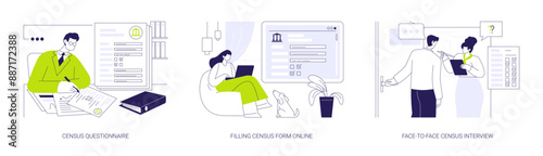 Population census abstract concept vector illustrations.