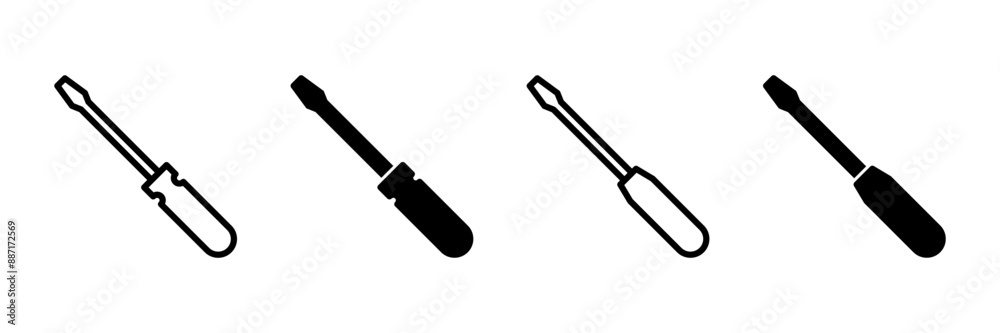 Screwdriver icon vector isolated on white background. Screwdriver vector icon Screwdriver icon vector isolated on white background. Screwdriver vector icon