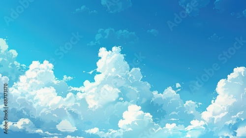 Afternoon sky with blue color and white clouds
