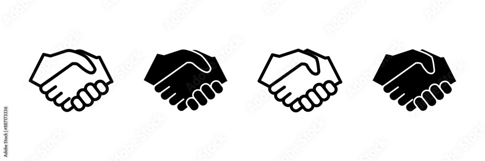 Obraz premium Business handshake icon vector isolated on white background. Handshake icon vector. contract agreement. Trust icon vector. Deal. Done. partnership icon