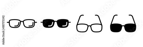 Glasses icon vector isolated on white background. Stylish Eyeglasses. Glasses vector. Optical concept