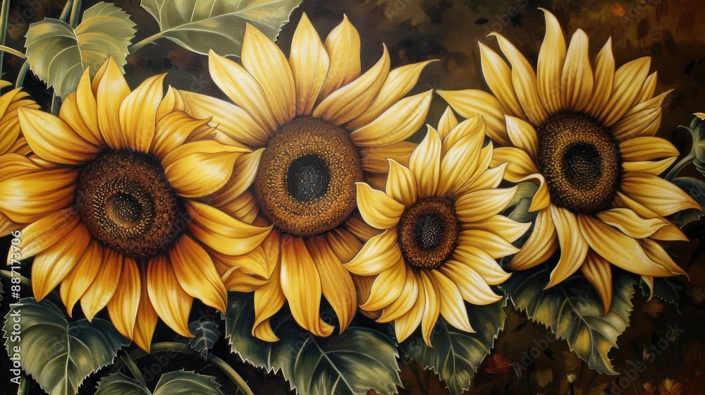 Beautiful yellow sunflowers Beautiful yellow sunflowers