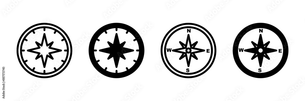 Compass icon vector isolated on white background. Compass vector icon Compass icon vector isolated on white background. Compass vector icon