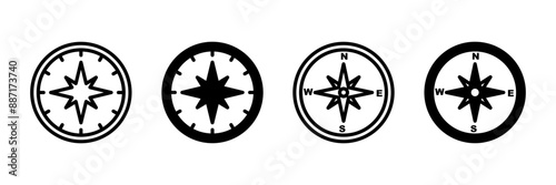 Compass icon vector isolated on white background. Compass vector icon