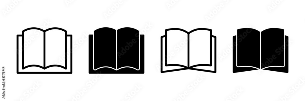 Book icon vector isolated on white background. Book vector icon. ebook icon Book icon vector isolated on white background. Book vector icon. ebook icon