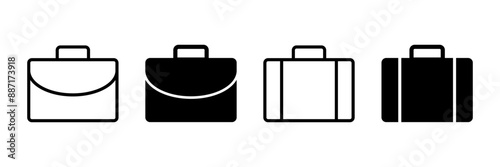 Briefcase icon vector isolated on white background. Briefcase vector icon