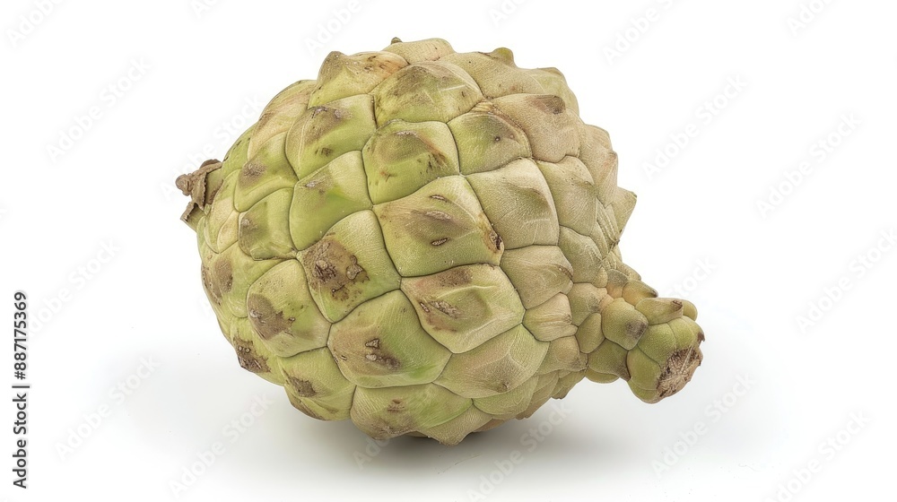 A Sugar Apple Fruit on a White Background A Sugar Apple Fruit on a White Background