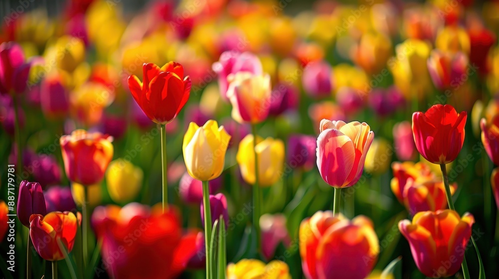 Colorful Tulips Blooming in Spring. Colorful Tulips Blooming in Spring.