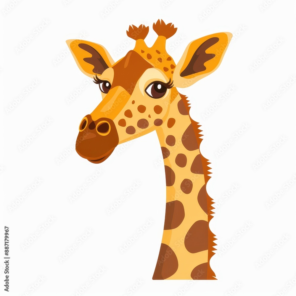 Obraz premium Cute Giraffe Cartoon Illustration.