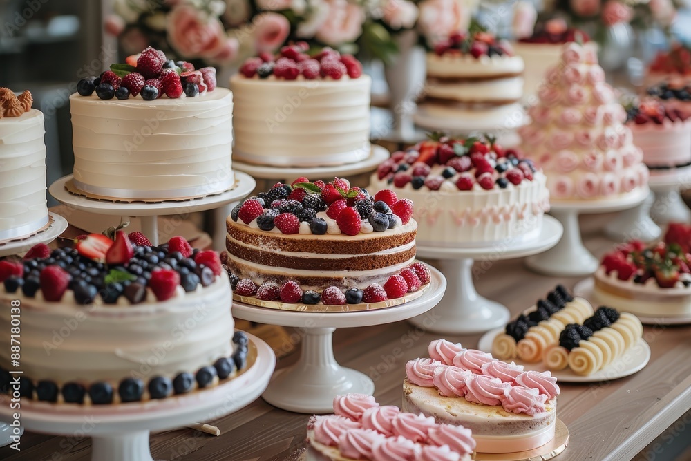 Delicious Cakes with Berries. Delicious Cakes with Berries.