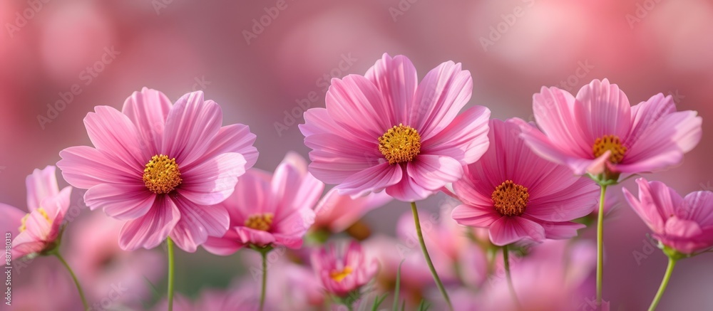 Pink Cosmos Flowers in Soft Focus