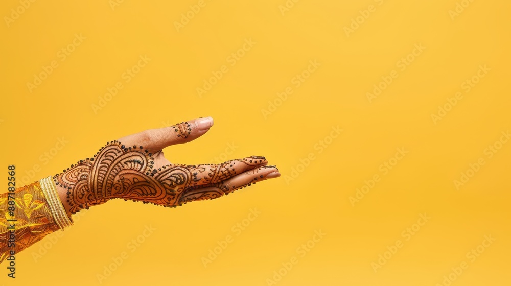 Intricate Mehndi Design on Hand. Intricate Mehndi Design on Hand.