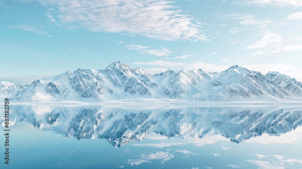 Majestic mountain range reflected in a still lake. Majestic mountain range reflected in a still lake.