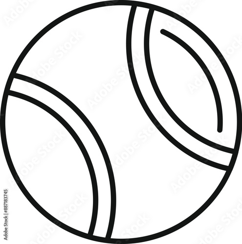 Simple line icon of a tennis ball, perfect for representing the sport of tennis