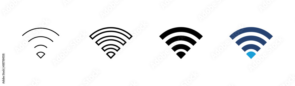 Wifi icon set. signal vector icon. Wireless icon vector Wifi icon set. signal vector icon. Wireless icon vector