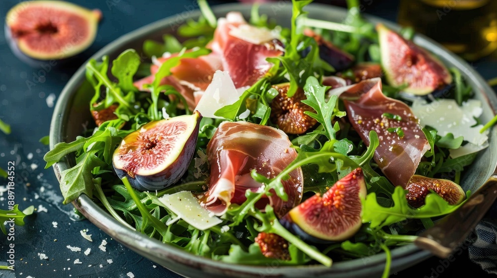 Arugula salad with prosciutto figs and Parmesan Arugula salad with prosciutto figs and Parmesan
