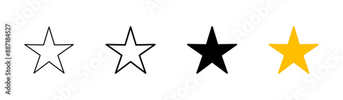 Star Icon set. rating icon vector. favourite star icon