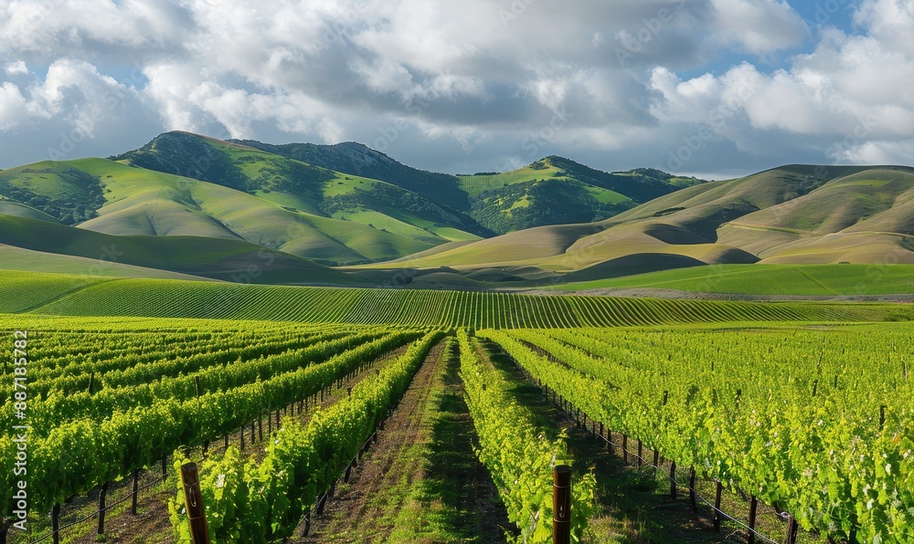 Vineyard with Rolling Hills. Vineyard with Rolling Hills.