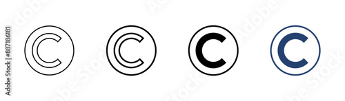 Copyright icon set. copyright symbols