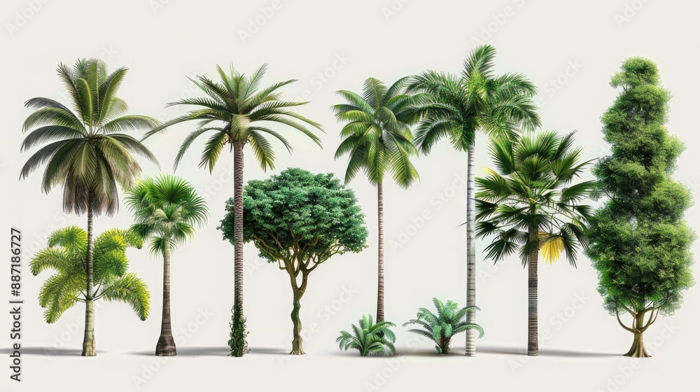 Obraz premium Isolated Tropical Trees for Design Advertising and Architecture