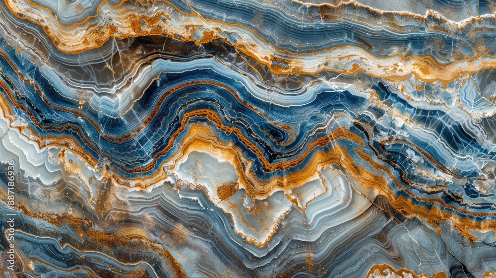 Fototapeta premium Luxurious Tiger Eye Blue Slab for Wall and Floor Tiles