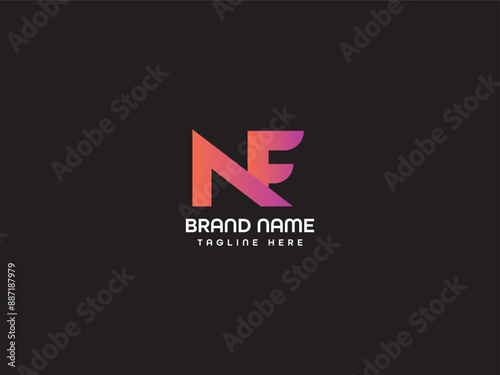 NF Letter Logo Design Template