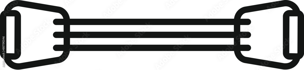Resistance band icon representing fitness equipment for strength training, promoting physical activity and exercise Resistance band icon representing fitness equipment for strength training, promoting physical activity and exercise