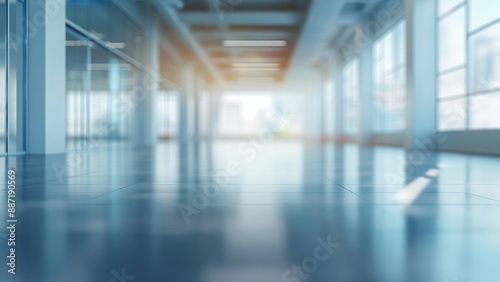 Wallpaper Mural Background of an empty office hall with glass walls and doors Torontodigital.ca